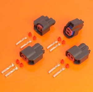 4 x EV6 EV14 2 Pin Way Denso USCAR Female Connector Plug Kit for Bosch Injector - Picture 1 of 6