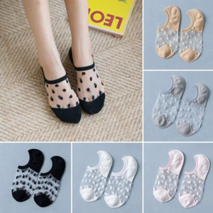 Elegant Ladies Lace Sheer Mesh Socks Transparent Summer Women Girls Ankle Socks - Picture 1 of 17