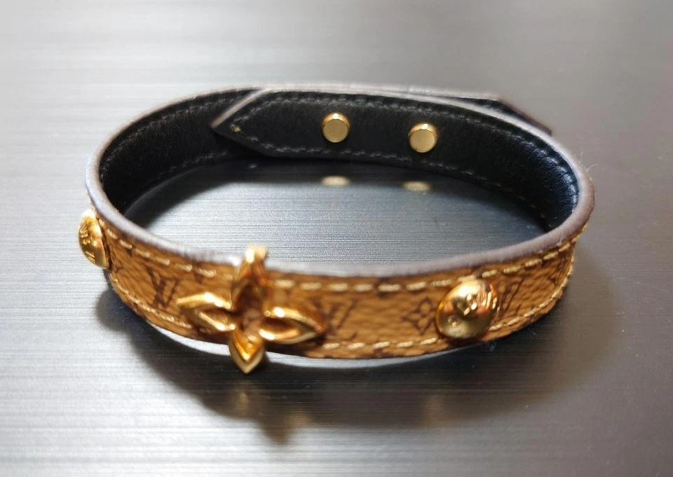 Pulsera Louis Vuitton M6597 Monograma Floreciente Marrón con Caja Auténtica Usada YK962 Foto 1 de 4