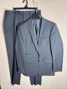 Calvin Klein Tuta 2 Pezzi 40L Antracite 34x32 100% Lana Estremamente Slim Fit Biglietto - Foto 1 di 17