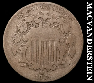 1875 Shield Nickel - Scarce  Semi-key  Better Date  No Reserve  #F9770 - Picture 1 of 2