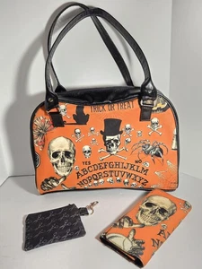 Top Notch By Design Handmade Ouija Skull Satchel Style Bag + Wallet and Pouch - Picture 1 of 18