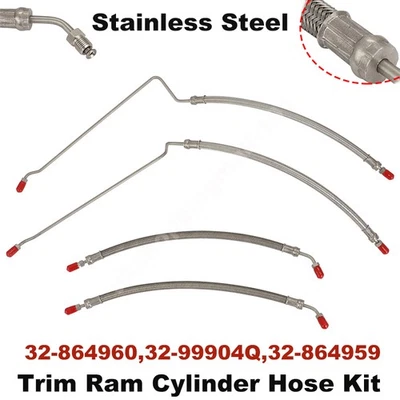 Trim Tilt Hydraulic Ram Cylinder Hoses Kit For Mercruiser Alpha One Gen Two - Image 1 of 4