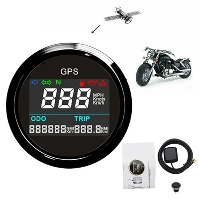 52mm Motorcycle Digital GPS Speedometer Odometer Adjustable Speed Gauge Car Moto - Image 1 of 4