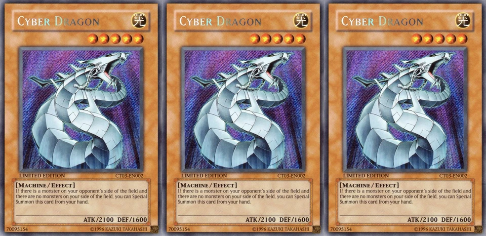 Cyber Dragon - Playset 3 Cards  - CT03-EN002 - Secret Rare Tin Promo - Image 1 of 1