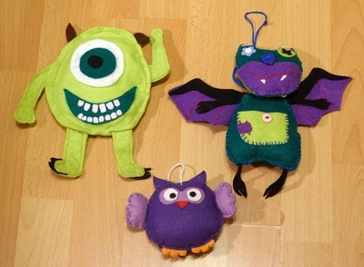 Herbst Deko - Eule, Fledermaus, Mike Wazowski - Bild 1 von 4