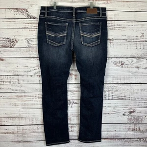 Herrenjeans neu ohne Etikett BKE Jake gerades Bein dunkle Waschung Denim Stretch schnurrrt 40 x 34 - Bild 1 von 8