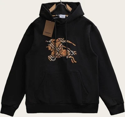 Burberry 25FW Sudadera con Capucha Patchwork Caballero Letra Cuadros Foto 1 de 4