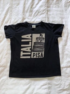 Kids Italia Pisa T-Shirt Black Size XL 100% Cotton - Picture 1 of 6