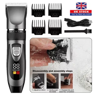 Professional Men Hair Clippers Trimmer Machine Cordless Beard Electric Shaver - Picture 1 of 14