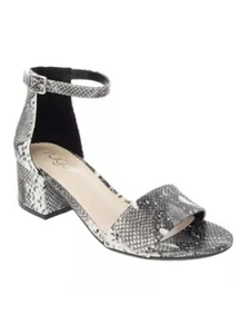 SUGAR Womens Beige Snake Noelle Round Toe Block Heel Buckle Dress Sandals 8.5 M - Picture 1 of 11