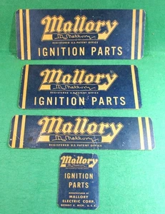 4 Original Mallory Ignition Points Carton cardboard display panels - Picture 1 of 6