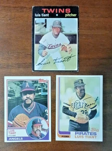 Luis Tiant Topps Cards 3 Different Cards 1971-1983 VG-EX - Picture 1 of 2