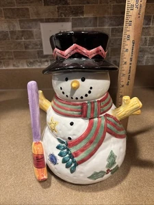 The Sweet Shoppe von Sango Frosty der Schneemann Keksdose Keramik Sue Zipkin 11" - Bild 1 von 5