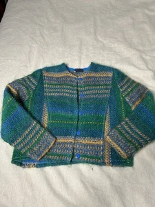 Vintage Le Plan de Dieu Mohair Mischung Cardigan Pullover Knopfleiste Mock B18 Design - Bild 1 von 10