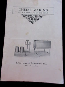 Vtg 'HOW to MAKE CHEESE on the FARM and HOME' Hansen's DAIRY MILK Cream Cottage - Picture 1 of 4