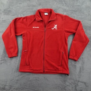 Alabama Crimson Tide Jacket Mens Medium Red Columbia Fleece Full Zip Ncaa - Picture 1 of 16