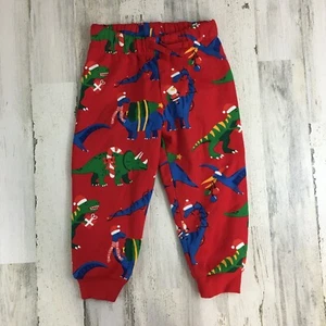 H&M Christmas Dinosaurs Santa Red Jogger Pants Sz 8 NWT - Picture 1 of 13
