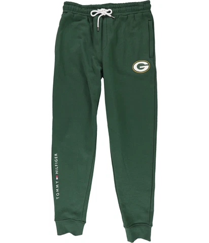 Tommy Hilfiger Mens Green Bay Packers Athletic Sweatpants, Green, Medium Cover