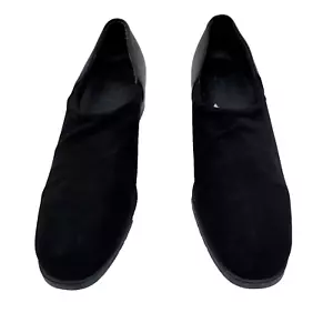 Munro American Women’s Black Leather and Velvet Slip On Heels Shoes Size 7.5 - Picture 1 of 16