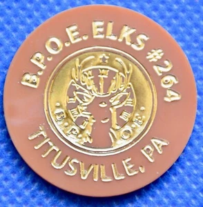 Trade Token - Titusville PA - BPOE Lodge #264 - GF One Draft - Brown #N37 - Bild 1 von 3
