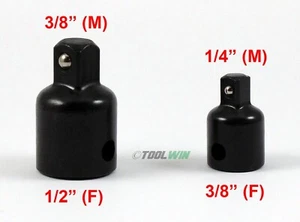 2 pc 1/2" to 3/8" 1/4 Drive Socket Reducer Wrench Ratchet Adapter Air Impact Set - Picture 1 of 4