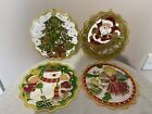 4 Vintage Plastic Stained Glass Christmas Tree Angel Santa Decoration Home Deco