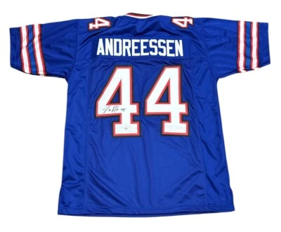 JOE ANDREESSEN SIGNED AUTO CUSTOM BUFFALO BILLS SIGNED JERSEY W/ PSA - Image 1 of 3