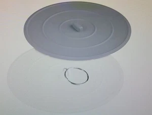 Bath Tub Stopper, Flat Suction Rubber Silicone Shower Plug, 2 pk, Grey & White. - Picture 1 of 13