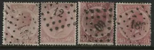 Belgium 1867 4-40 centimes used different Numeral cancels - Picture 1 of 1