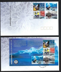 2008 AAT SG# 180/84 International Polar Year set of 4 + MS FDC pair - Picture 1 of 1