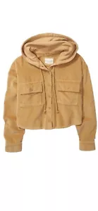 American Eagle Cropped Corduroy Button-Up Shirt Jacket Women's Size Medium - Picture 1 of 12