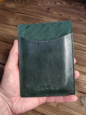 Chronoswiss Green Leather Passport Wallet Card Holder - Image 1 of 4