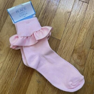 The Children’s Place Pink Ruffle Fold Over Ankle Socks Size Medium - Picture 1 of 4