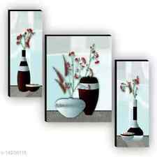 Jawaharat Set of 3 Flower Pot UV Textured Home Decorative Gift Item Painting G