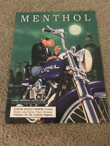 Vintage 1996 JOE CAMEL MENTHOL CIGARETTES Print Ad 1990s MOTORCYCLE - Picture 1 of 1