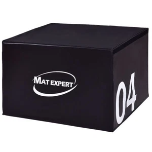 24" PVC Soft Foam Jumping Box Plyometric Exercise Black - Picture 1 of 7
