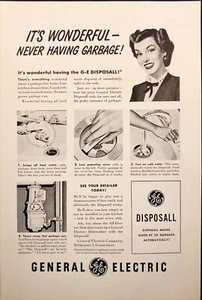 Pubblicità General Electric smaltimento rifiuti Bridgeport CT stampa d'epoca 1949 - Foto 1 di 6