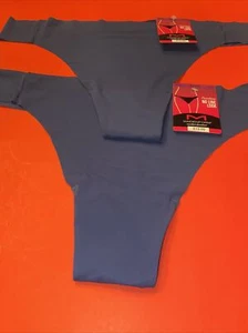 NEW! 2 PAIRS MAIDENFORM BLUE THONG PANTIES / 2 X-LARGE Size 9/ $26 - Picture 1 of 5