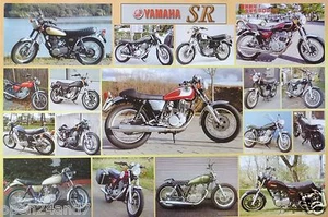 YAMAHA MOTORCYCLES POSTER "YAHAMA SR, 17 SHOTS" - JAPANESE MOTORBIKES - Picture 1 of 1