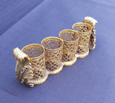 Vintage Filigree 1960's Four Lipstick Holder - image 1 of 4