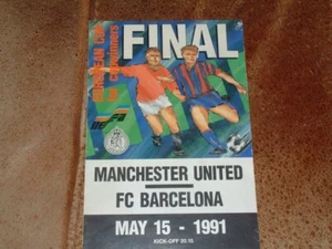 1991 Cup Winners Cup Final 4 Page Programme Barcelona v Manchester United - Picture 1 of 3