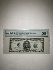 Federal Reserve Note San Francisco $5 1950 LWi I (LA Block) Clark | Snyder - Picture 1 of 2