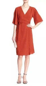 Neu mit Etikett Banana Republic Damengröße 2 orangefarbenes Kimonoärmelkleid 79,99 $ - Bild 1 von 7