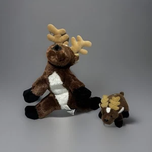 Webkinz Reindeer Moose Pet Plush 8.5" with Baby NO Code PREOWNED - Picture 1 of 11