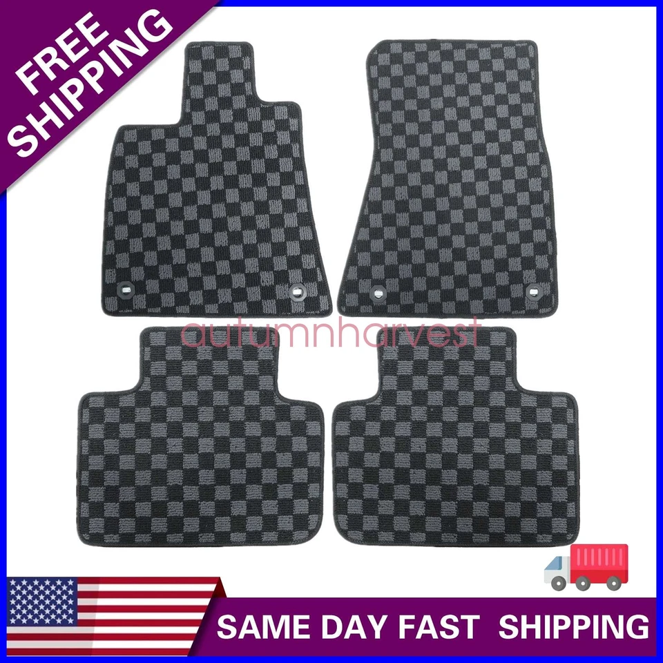 Juego de alfombrillas con bandera a cuadros para Lexus IS250/IS300/IS350 2014-2020 Foto 1 de 4