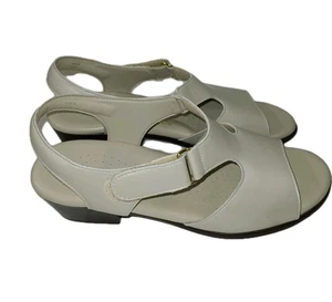 SAS Suntimer Comfort Slingback Low Block Heel Sandal Dress Shoes Pearl Bone 7.5M - Picture 1 of 13