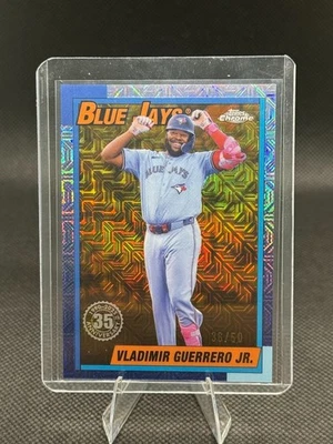 2025 Topps Series 1 Silver Pack Chrome Mojo 1990 Vladimir Guerrero Jr. Gold /50 - Image 1 of 2