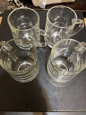 Duralex Francia Juego de 4 tazas de té de café de vidrio transparente tazas apilables con mango 10 oz Foto 1 de 4