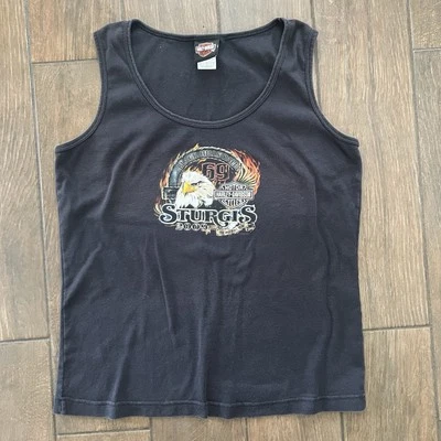 Harley-Davidson 2009 Sturgis 69º Aniversário Dakota do Sul Tanque Preto tamanho XXL - Imagem 1 de 4